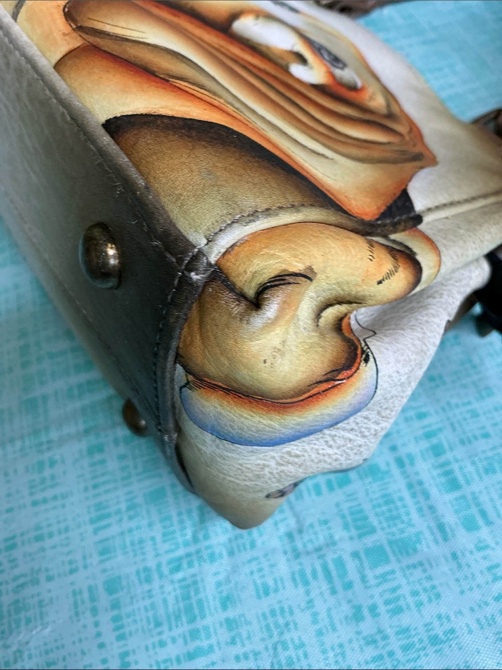 Anna Anuschka Hand-Painted Dog & Butterfly Shoulder Bag - Brown - Picture 6 of 11